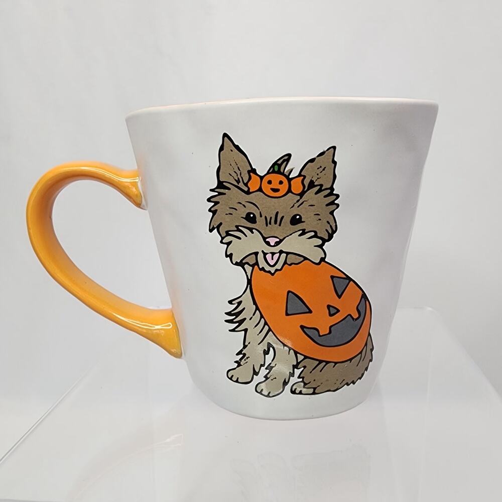 Kirkland Stores Yorkie Pumpkin Coffee/Tea Mug "Happy Halloween"